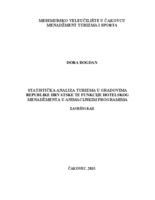 Statistička analiza turizma u gradovima Republike Hrvatske te funkcije hotelskog menadžmenta u animacijskim programima