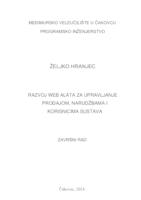 Razvoj web alata za upravljanje prodajom, narudžbama i korisnicima sustava