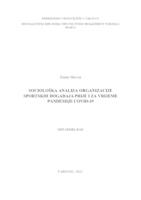 Sociološka analiza organizacije sportskih događaja prije i za vrijeme pandemije COVID-19
