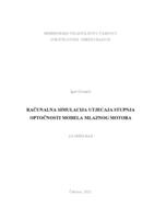 Računalna simulacija utjecaja stupnja optočnosti modela mlaznog motora