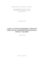 Utjecaj Covid-19 pandemije na procese upravljanja ljudskim potencijalima u hotelu Varaždin