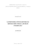 Gastronomska ponuda restorana u Republici Hrvatskoj  s "Michelin zvjezdicama"