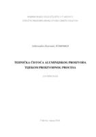 Tehnička čistoća površine aluminijskog proizvoda tijekom proizvodnog procesa