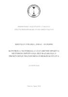 prikaz prve stranice dokumenta Kontrola materijala i zavarenih spojeva metodom ispitivanja bez razaranja u proizvodnji transformatorskih kotlova